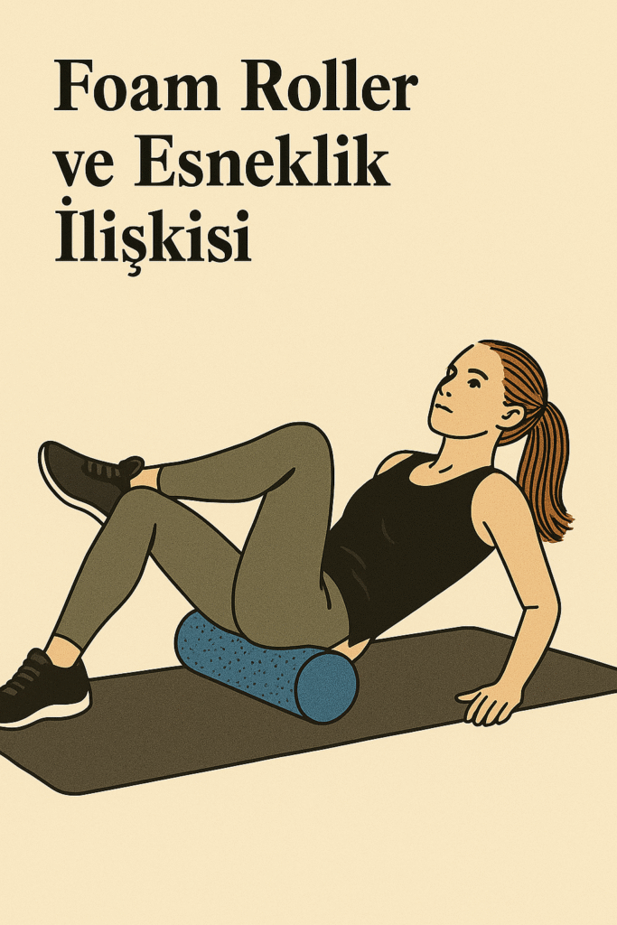 Kadın sporcu foam roller ile quadriceps kasına uygulama yapıyor. Foam Roller ve Esneklik İlişkisi başlıklı ExercisePoint blog görseli.